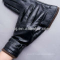 men's plain pattern rib cuff leather gloves